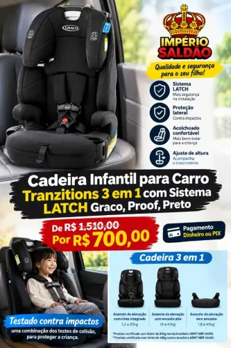 Cadeira infantil Graco tranzitions 3 em 1(Produto Novo na Caixa)