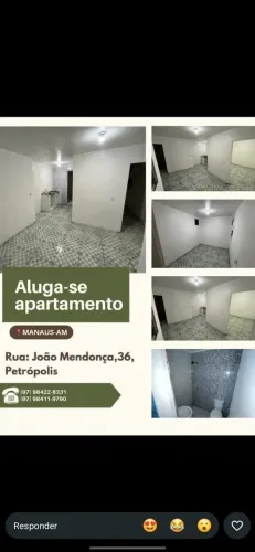 ? ALUGA-SE APARTAMENTO ? Rua João Mendonça, nº 36 Petrópolis - Manaus/AM