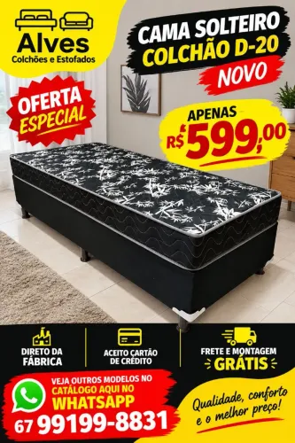 Cama solteiro novo preço de fábrica entrego hoje
