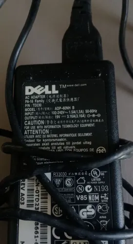 Fonte de notebook dell original 19v/3.16a.