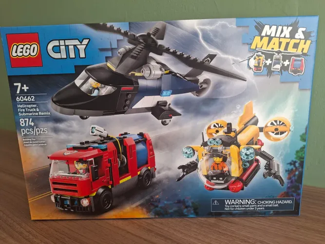 Lego City Helicoptero, Caminhao dos Bombeiros e Submarino