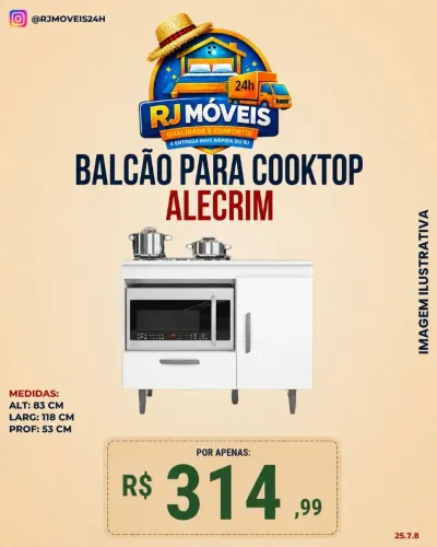 Balcão para Cooktop alecrim