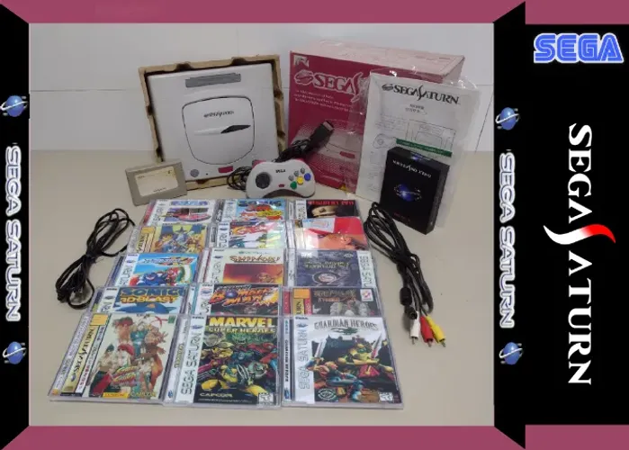 Sega Saturn Branco Na Caixa Com Action Replay+14 Jogos (Usado) Sega Saturn Branco Na Caixa
