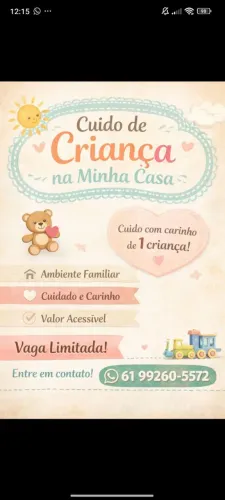Cuido de criança na minha casa