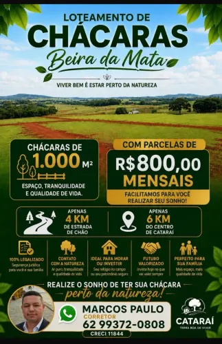 CHACARAS EM CATURAI ''ENTRADA DE 10 MIL''