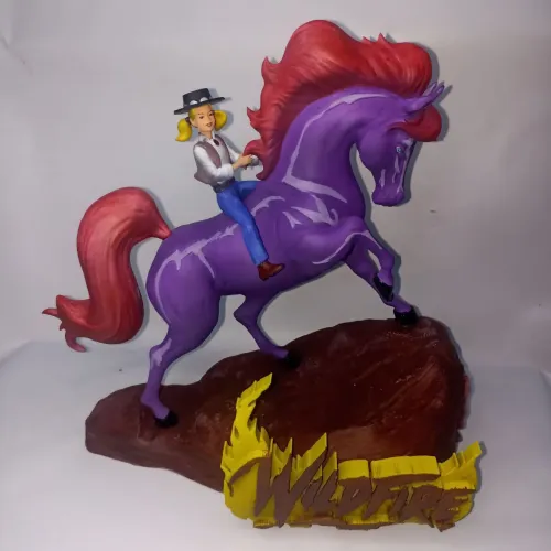 Escultura 3D Cavalo de Fogo (Wildfire) - 30 cm