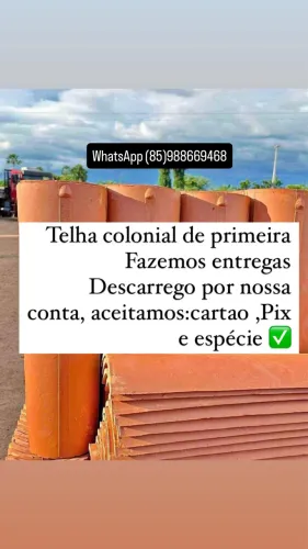 Telha colonial de primeira e intermediária