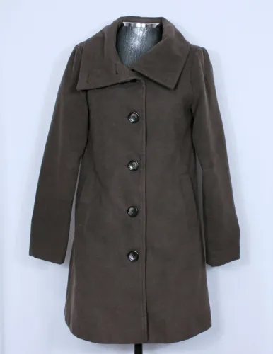 Casaco feminino lã batida 7/8 alonagdo marrom - Veste 44 / M - Ref. 6050