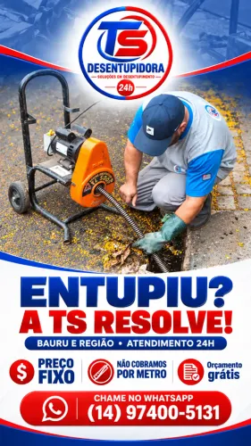 Desentupidora em Bauru 24h | TS Desentupidora
