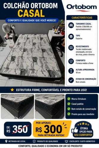 Colchão Ortobom Casal em bom estado (Usado)