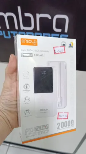 Carregador Portátil Power Bank 20000mah Turbo Pd22,5w Bte41 Agold - Loja Coimbra Entrega