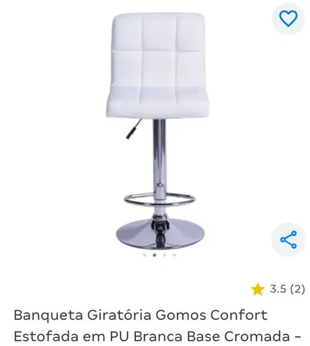 Banqueta giratória com regulagem de altura 