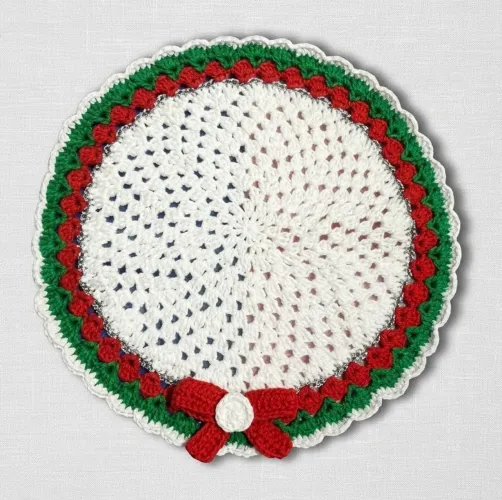 Sousplat de Crochê Natal - Guirlanda