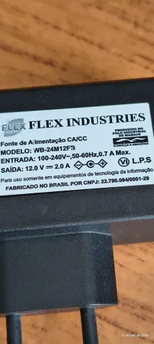 Cabo de alimentação CA/CC 12 v