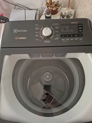 Máquina de Lavar Electrolux 15kg Branca Efficient Cesto inox e Jet&Clean (LEE15)