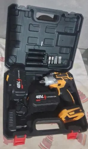 Chave De Impacto 48v Brushless Sem Fio Com 2 Baterias E Kit