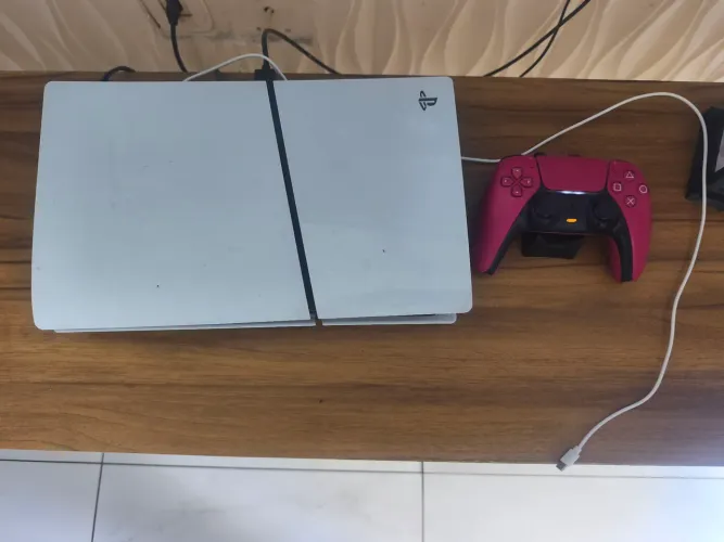 PS5 slim mídia digital, 01 controle e jogos