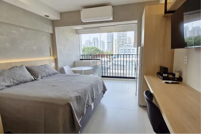 Studio moderno com varanda integrada Alto da Boa Vista