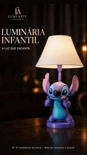 Luminária Bajur Infantil Stitch