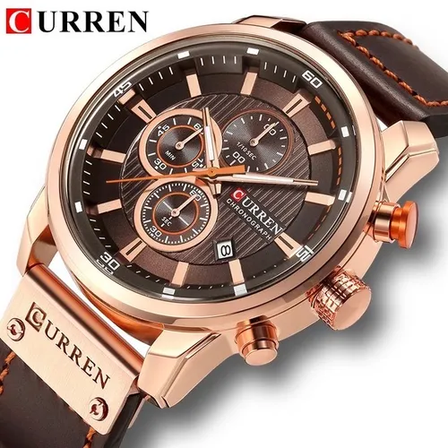 PROMO Relógio Masculino Curren 8291 de Luxo Aprova d?água, pulseira de couro,caixa alta ?