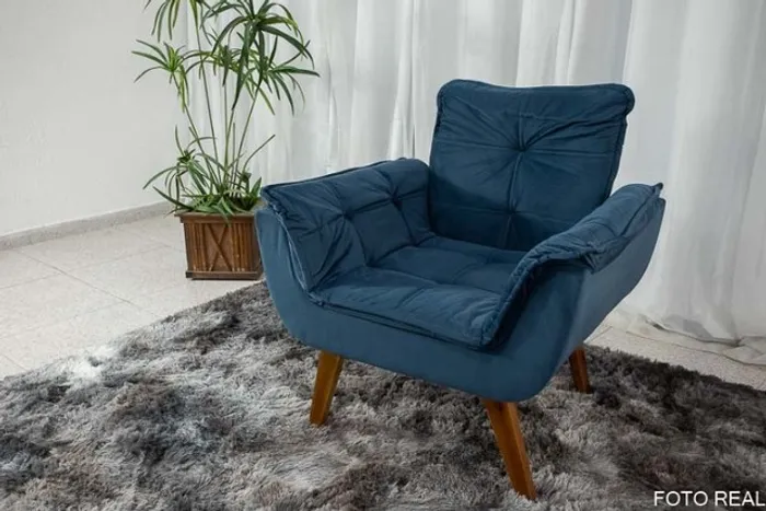 Poltrona Pérola Azul Até 12x - Frete Grátis