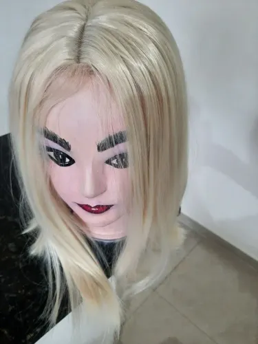 Peruca front lace loira lisa