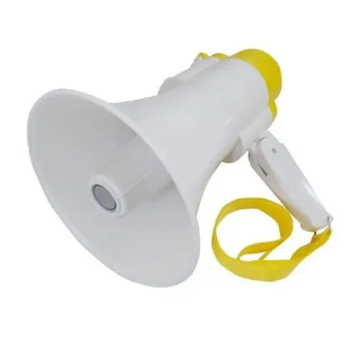 Megafone Portátil Profissional Recarregável Com Sirene Musical E Gravador Bivolt - Entrega