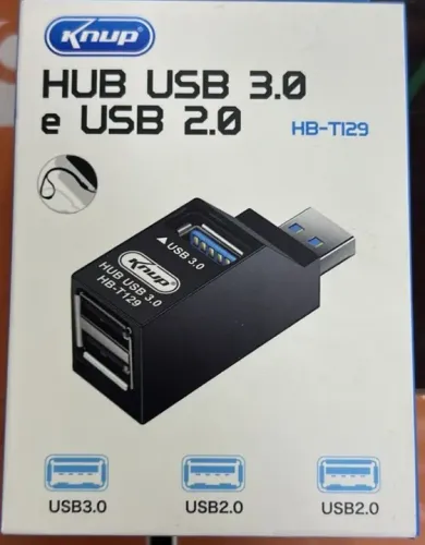 Hub Usb 3 Portas Mistas Usb 3.0 Usb 2.0 Knup Kp-t129 Preto