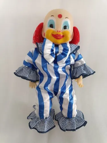 Boneca de Palhaço Vintage 52 cm