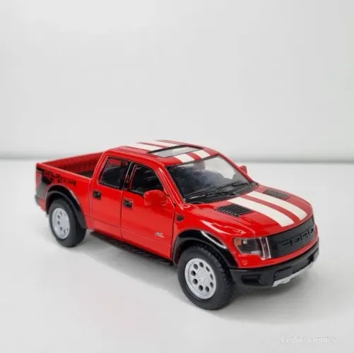 Miniatura Ford F-150 Svt Raptor Supercrew (2013) Kinsmart Vermelho