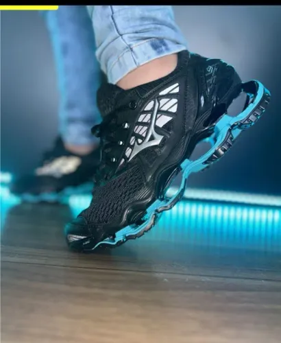 Tênis Mizuno pro 9 preto/verde água cor exclusiva