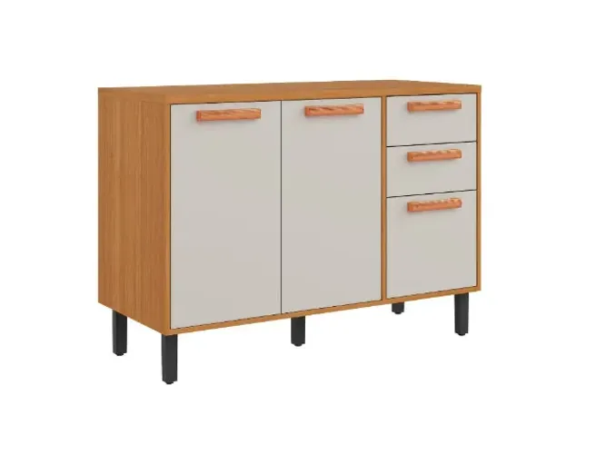 Balcão de Cozinha Nápoles 1,20m Cinamomo/Off White Até 12x - Frete Grátis