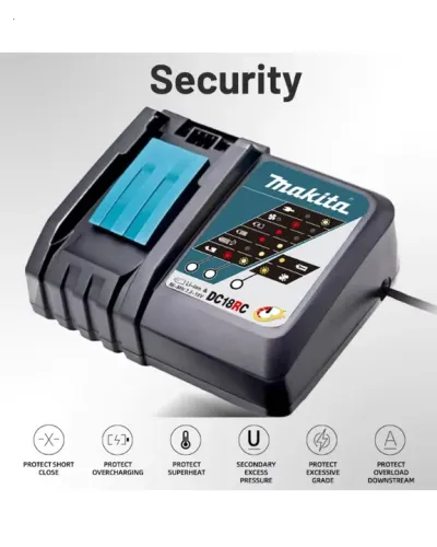 Carregador De Bateria 18v Makita 197522-0 Dc18rc Bivolt