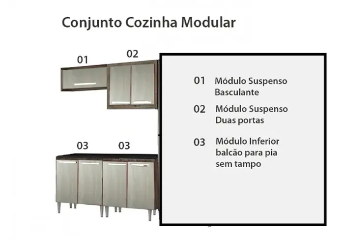 Conjunto de Armários Modulado para cozinha