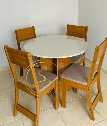 Mesa Redonda com 4 cadeiras PROMOÇÃO