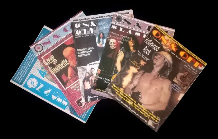 Lote 5 Revistas On&Off Rock Metal anos 90 n.2, 4, 5, 6 e 14 colecionador