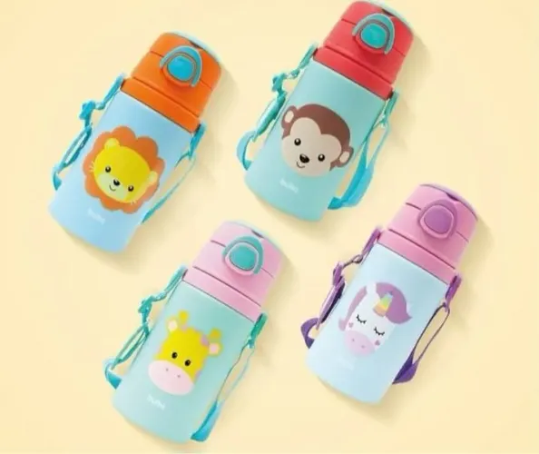 Garrafa de água infantil com alça - Diversos personagens
