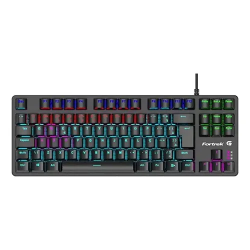 Teclado Mecânico 80% Fortrek Black Hawk Compact RGB Switch Blue - WZetta