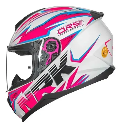 Capacete Fechado Norisk Razor Ghost Branco Rosa