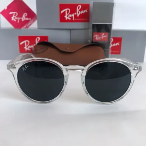 Óculos de sol ray-ban round style transparente lentes de cristal
