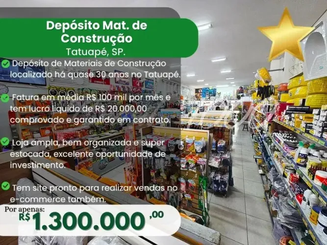Depósito Mat. de Construção no Tatuapé, SP. (Cod. 112808)