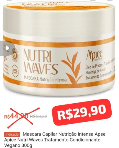 Máscara Capilar Nutrição Intensa Apice Nutri Waves - 300g