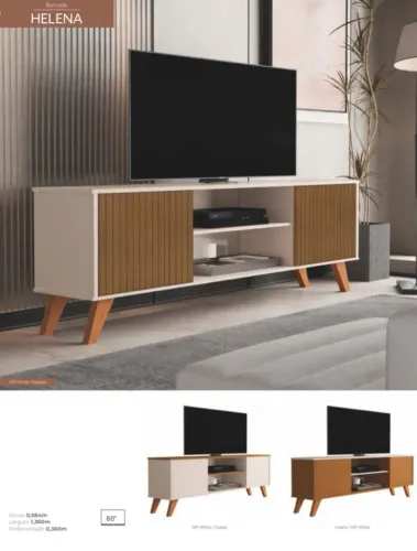 Rack Retrô Helena para tvs até 58 pol - Novo de fábrica