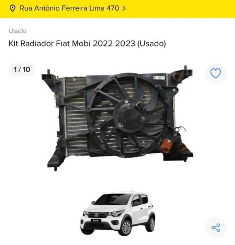 KIT RADIADOR FIAT MOBI 1.0 4cc