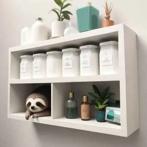Nicho Organizador para Banheiro Cozinha Sala Quarto Despensa 50x30x10 MDF branco