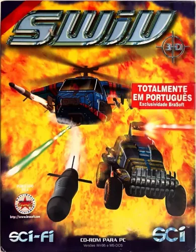 cd de jogos swiv controlando helicoptero de combate blindado 105cx