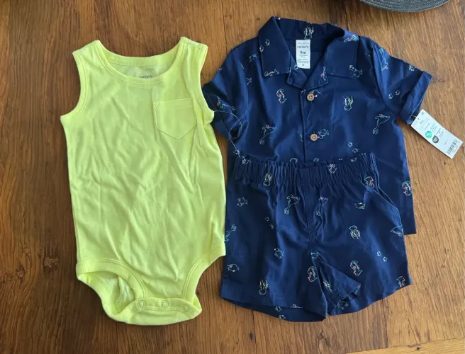 Conjunto Roupas de Bebê Carter's - Body e Short camisa