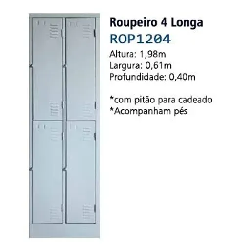 Roupeiro 4 Portas Longa ROP1204