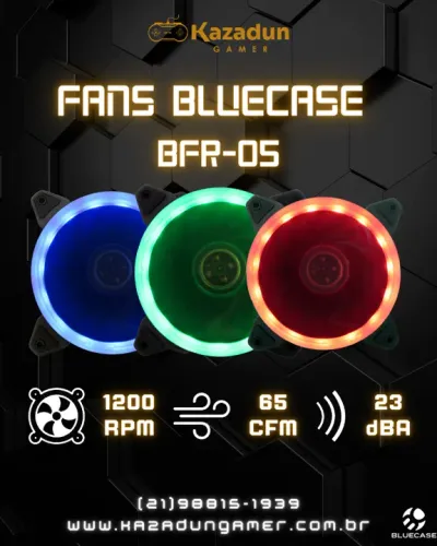 COOLER FAN RGB BLUECASE BFR-05 (1 UNIDADE) - NOVO