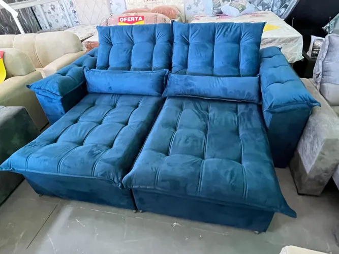 Sofá retrátil reclinável 2.30m Ipanema Veludo